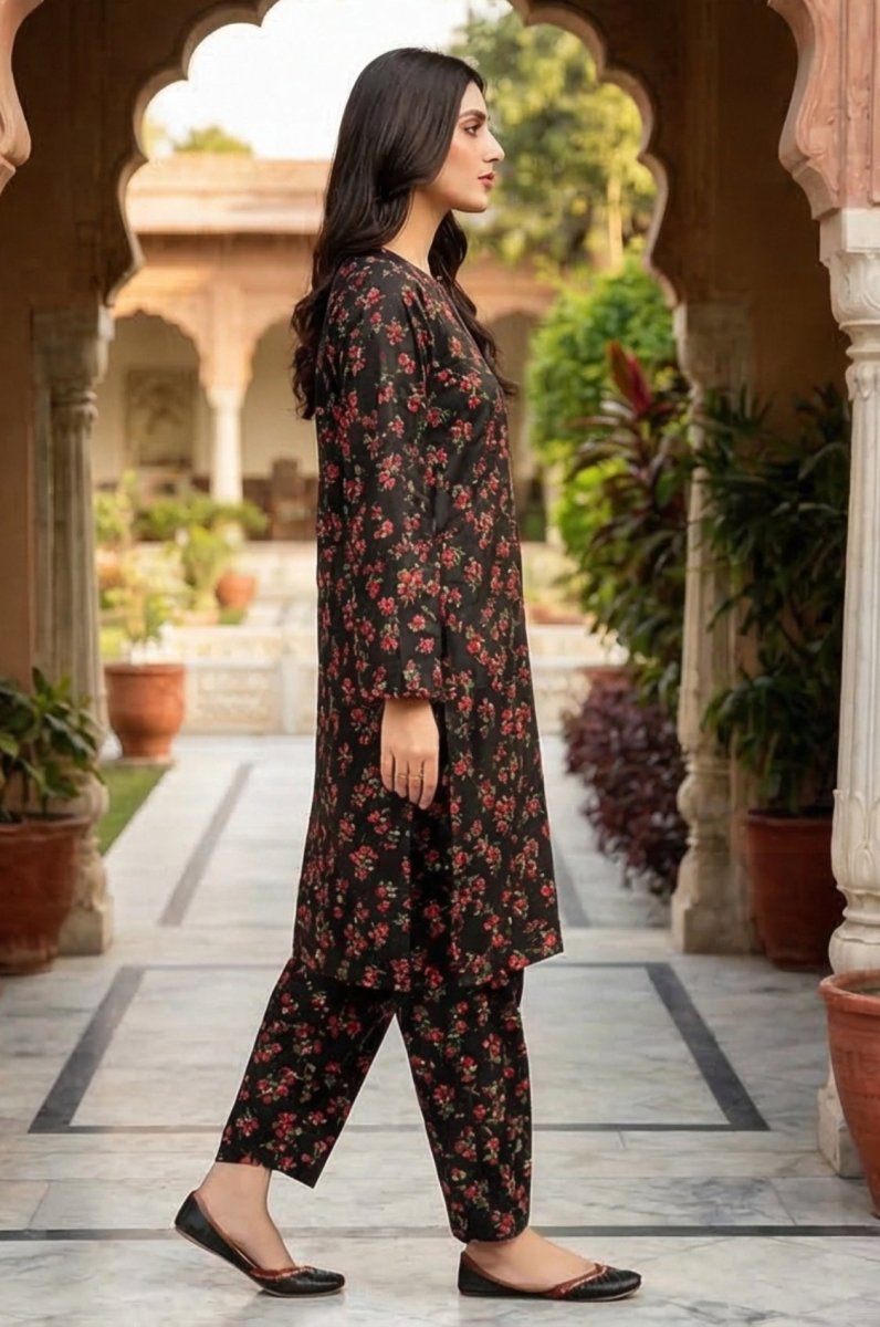 2 Piece Lawn All Over Unstitched Suit - 4456