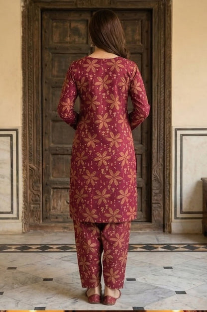 2 Piece Lawn All Over Unstitched Suit - 4458