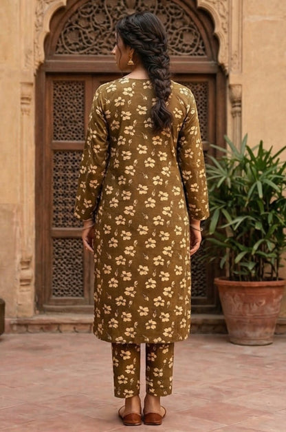 2 Piece Lawn All Over Unstitched Suit - 4459