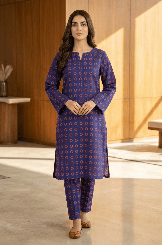 2 Piece Lawn All Over Unstitched Suit - 4460