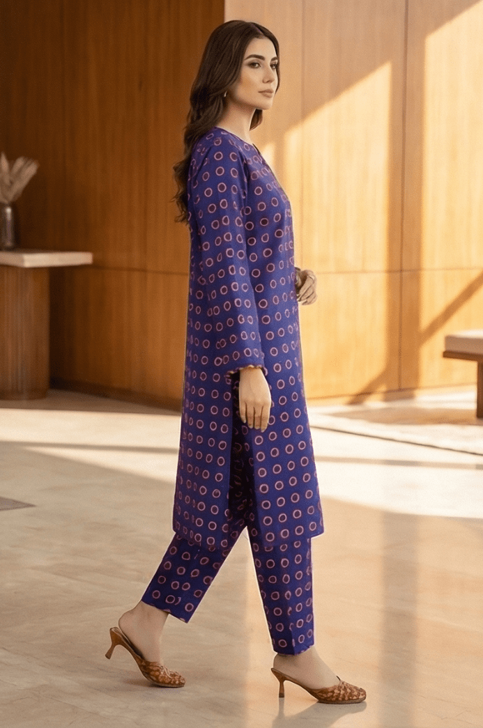 2 Piece Lawn All Over Unstitched Suit - 4460