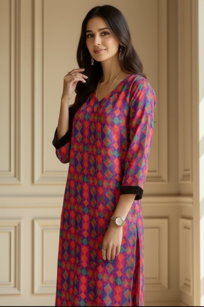 2 Piece Premium Lawn Unstitched Suit (Kurta & Trouser) 1027