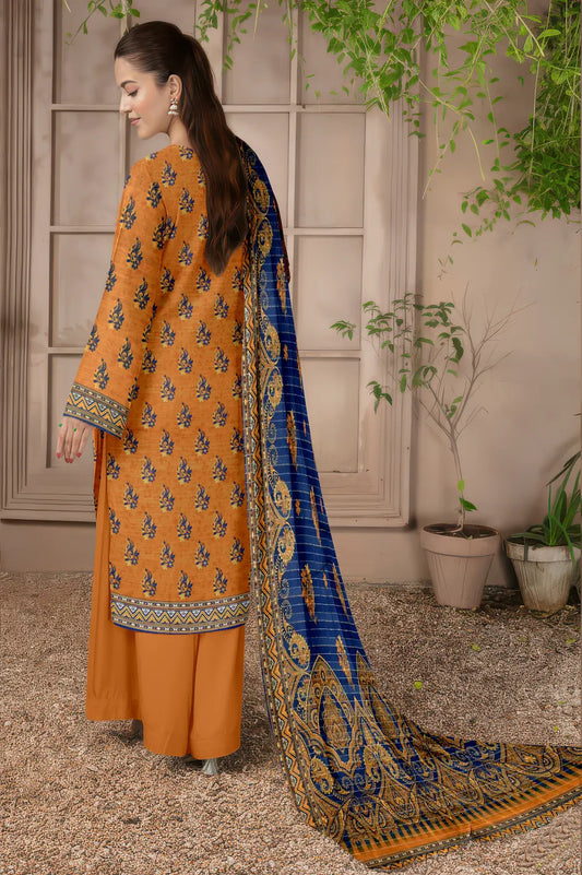 3 Piece Sabeen Premium Khaddar Unstitched Suit - 1108