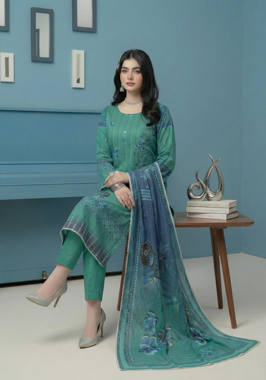 3 Piece Sabeen Premium Karandi Unstitched Suit - 1551