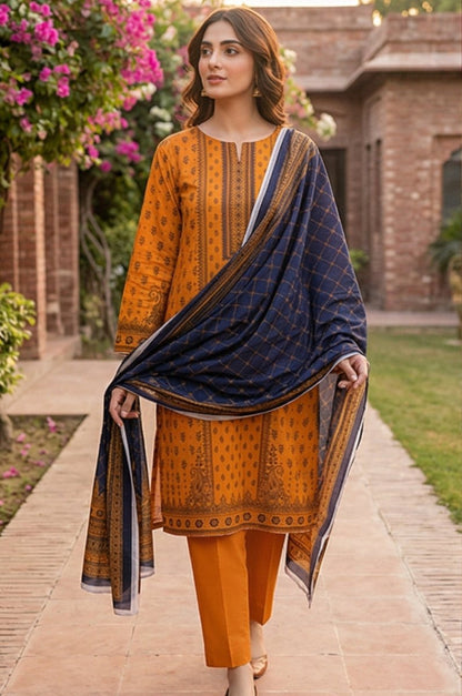 3 Piece Bana Dora Lawn Unstitched Suit With Lawn Dupatta - 4314