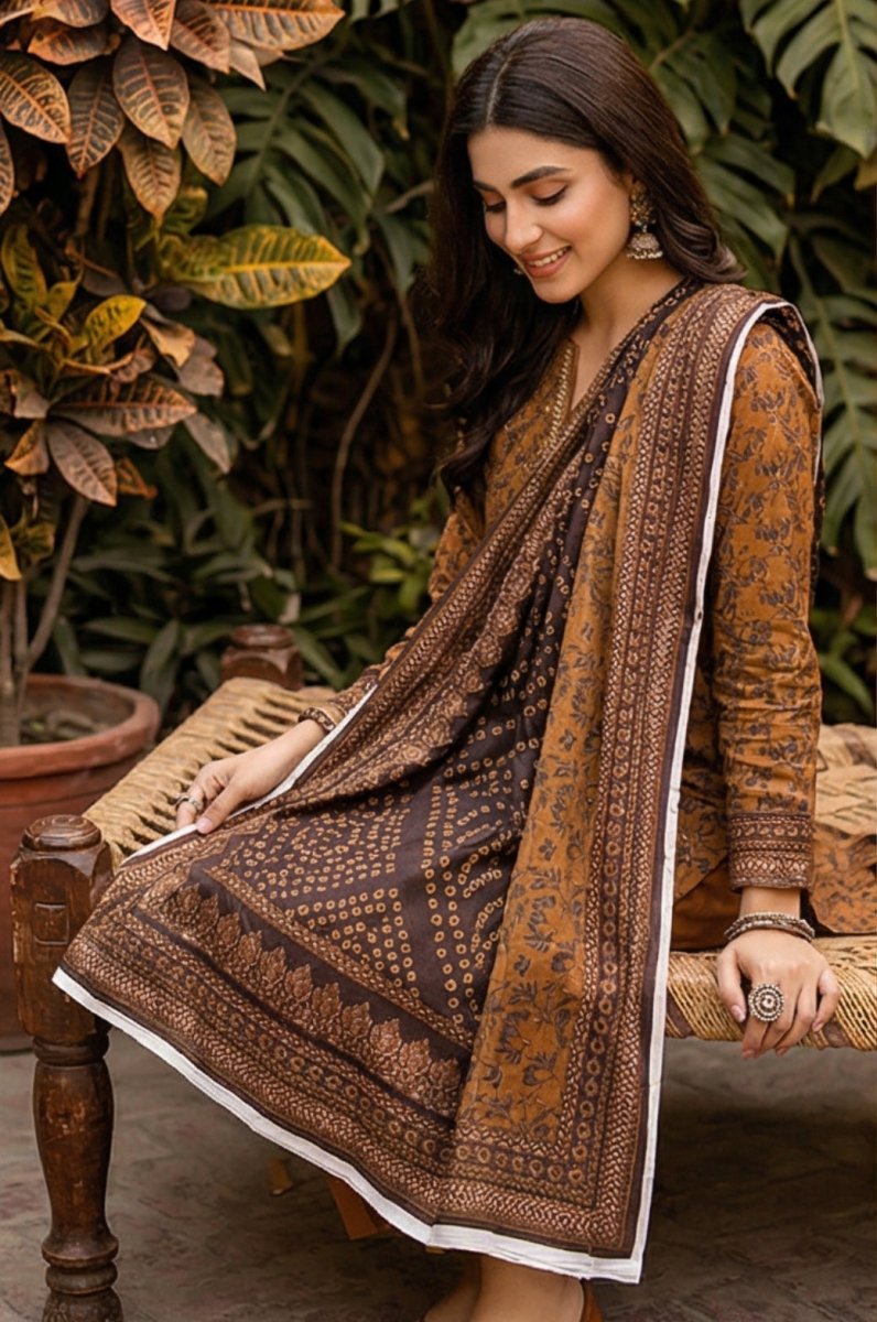 3 Piece Bana Dora Lawn Unstitched Suit With Dupatta - 4316