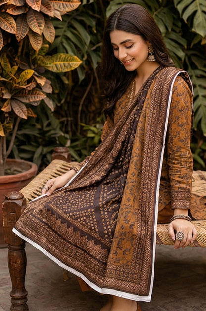 3 Piece Bana Dora Lawn Unstitched Suit With Dupatta - 4316