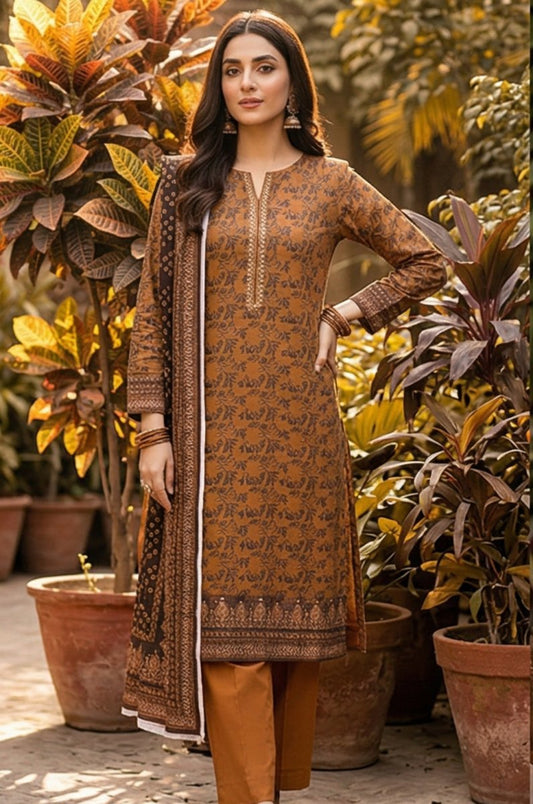 3 Piece Bana Dora Lawn Unstitched Suit With Dupatta - 4316