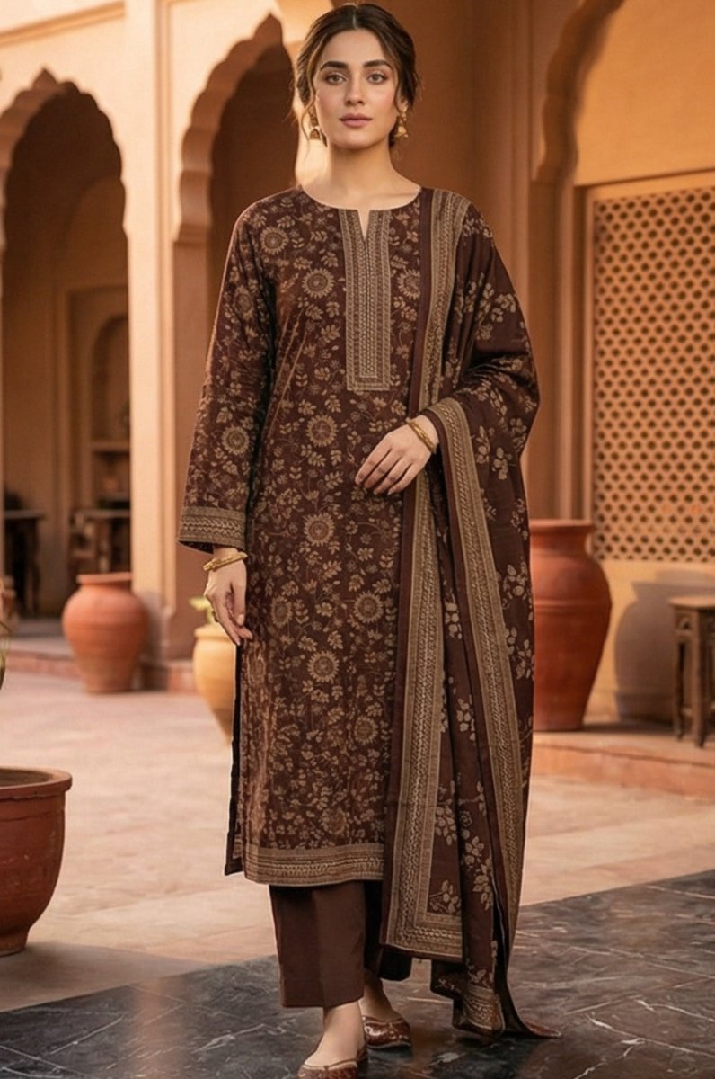 3 Piece Bana Dora Lawn Unstitched Suit With Lawn Dupatta - 4318