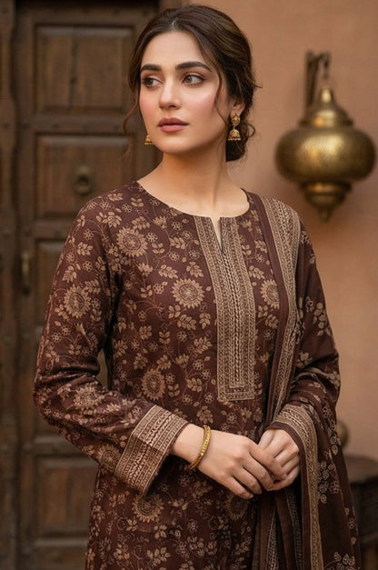 3 Piece Bana Dora Lawn Unstitched Suit With Lawn Dupatta - 4318