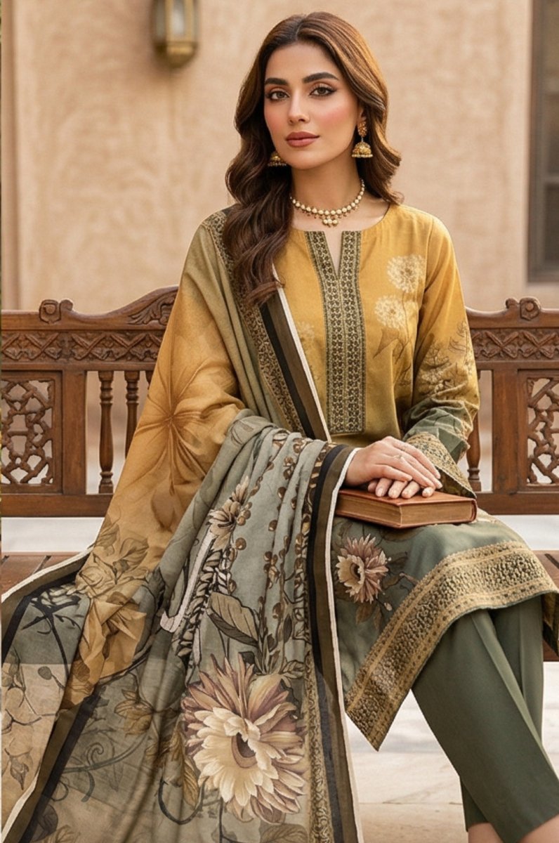 3 Piece Bana Dora Lawn Unstitched Suit With Lawn Dupatta - 4320