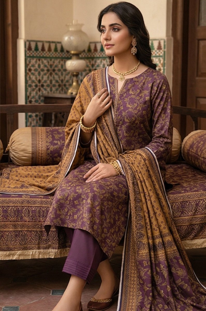 3 Piece Bana Dora Lawn Unstitched Suit With Lawn Dupatta - 4322