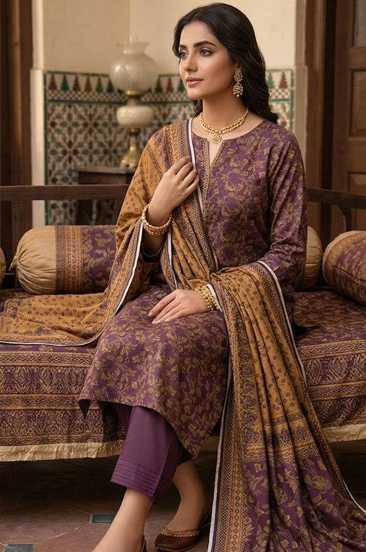3 Piece Bana Dora Lawn Unstitched Suit With Lawn Dupatta - 4322