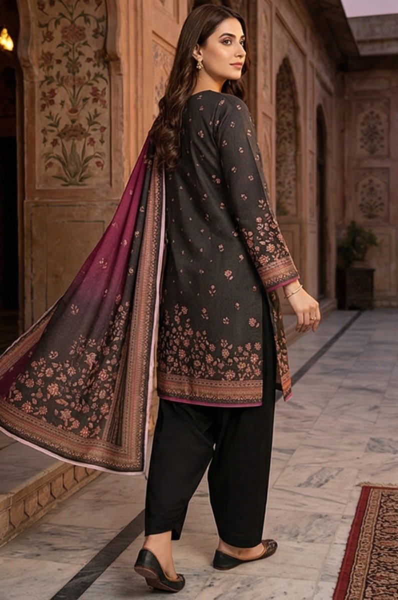 3 Piece Chamki Lawn Unstitched Suit With Lawn  Dupatta - 4313