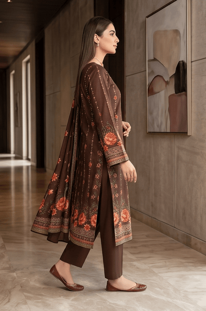 3 Piece Chamki Lawn Unstitched Suit With lawn Dupatta - 5006