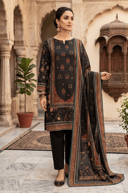 3 Piece Chamki Lawn Unstitched Suit With lawn  Dupatta - 5008