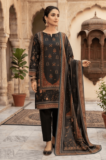 3 Piece Chamki Lawn Unstitched Suit With lawn  Dupatta - 5008