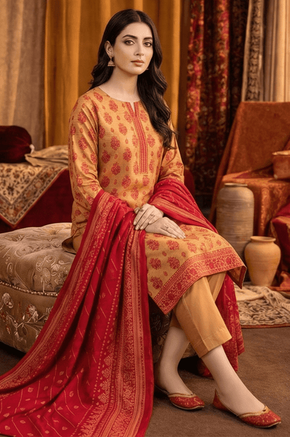 3 Piece Doriya Lawn Unstitched Suit With Lawn Dupatta - 4483