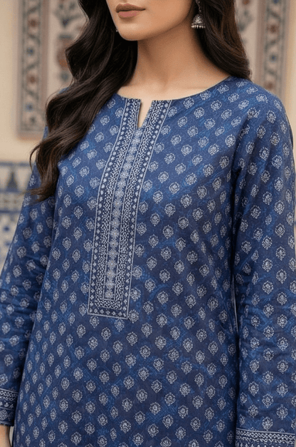 3 Piece Doriya Lawn Unstitched Suit With Lawn Dupatta - 4484