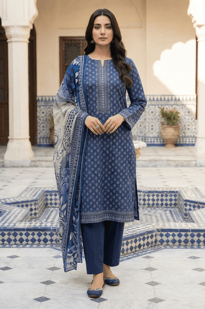 3 Piece Doriya Lawn Unstitched Suit With Lawn Dupatta - 4484