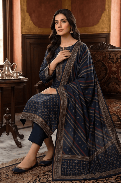 3 Piece Doriya Lawn Unstitched Suit With lawn Dupatta - 5009