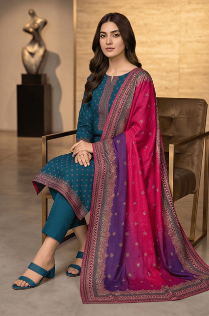3 Piece Lawn Unstitched Suit With Voile Lawn Dupatta- 5015