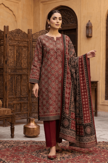 3 Piece Lawn Unstitched Suit With Voile Lawn Dupatta - 5016