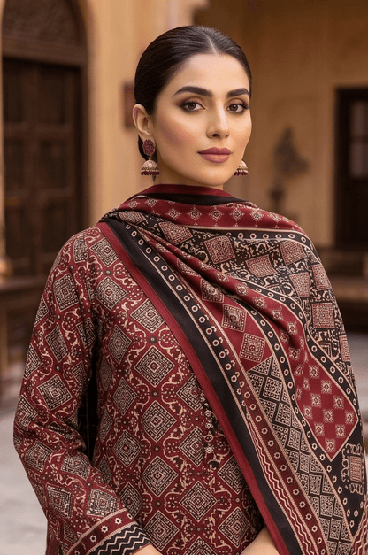 3 Piece Lawn Unstitched Suit With Voile Lawn Dupatta - 5016