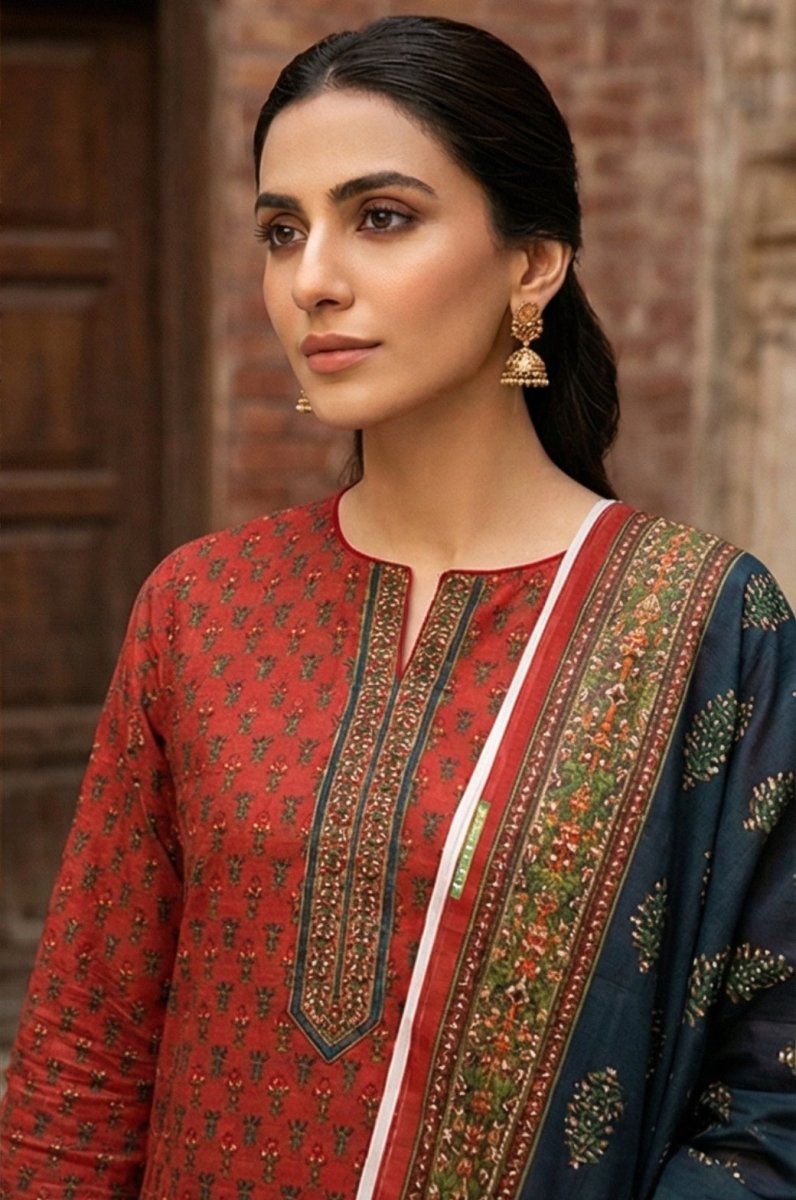 3 Piece Lawn Unstitched Suit With lawn  Dupatta - 4302