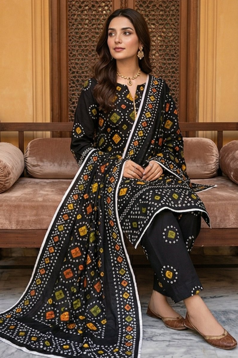 3 Piece Lawn Unstitched Suit With Lawn Dupatta - 4307