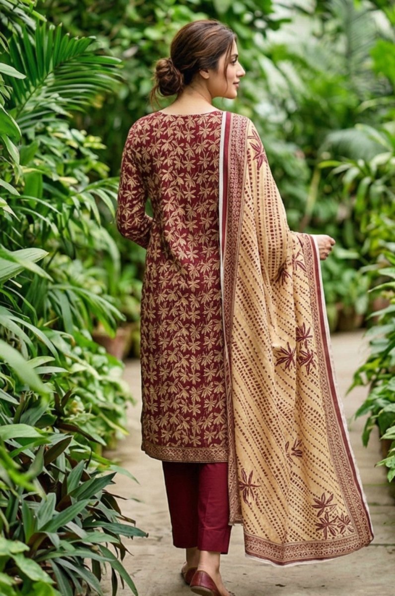 3 Piece Lawn Unstitched Suit With Lawn  Dupatta - 4308