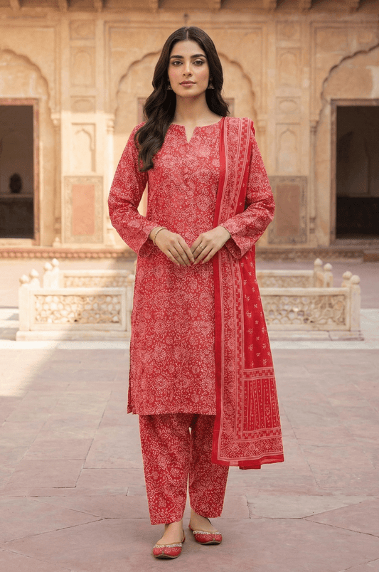 3 Piece Lawn Unstitched Suit With Lawn Dupatta - 4479