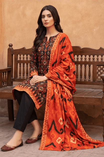3 Piece Lawn Unstitched Suit With  lawn Dupatta - 4489