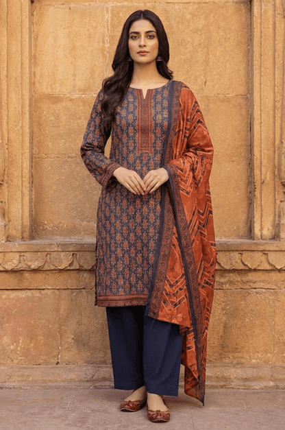 3 Piece Lawn Unstitched Suit With lawn Dupatta - 4490