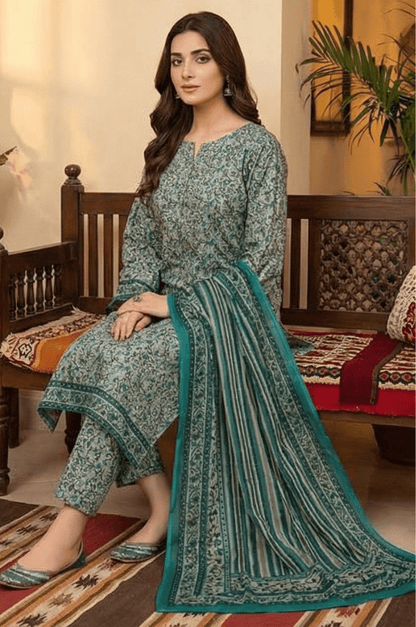 3 Piece Lawn Unstitched Suit With Lawn Dupatta - 4514