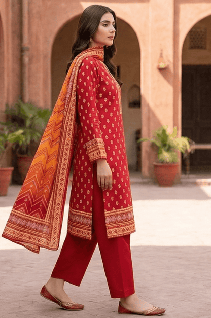 3 Piece Lawn Unstitched Suit With lawn Dupatta - 4516