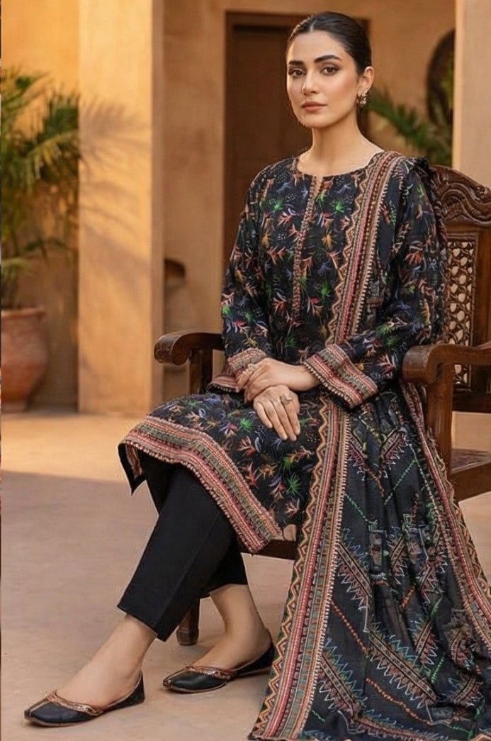 3 Piece Lawn Unstitched Suit With Lawn Dupatta - 4543