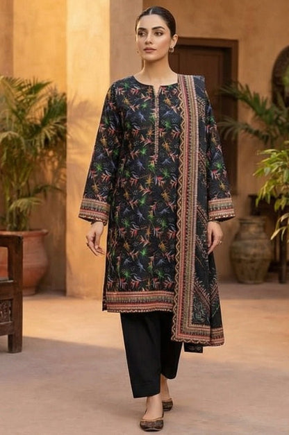 3 Piece Lawn Unstitched Suit With Lawn Dupatta - 4543