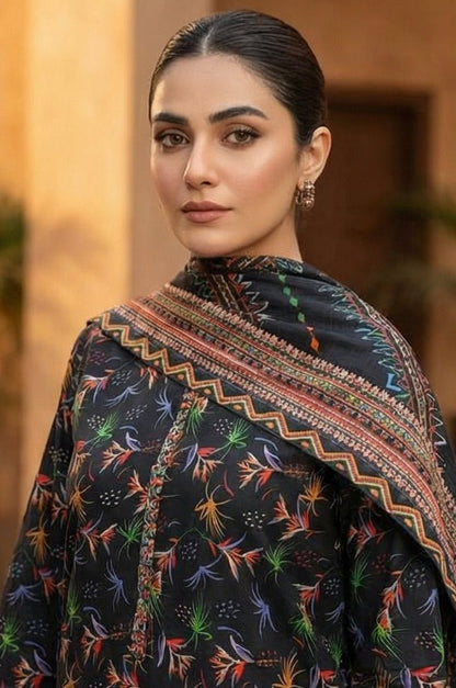 3 Piece Lawn Unstitched Suit With Lawn Dupatta - 4543