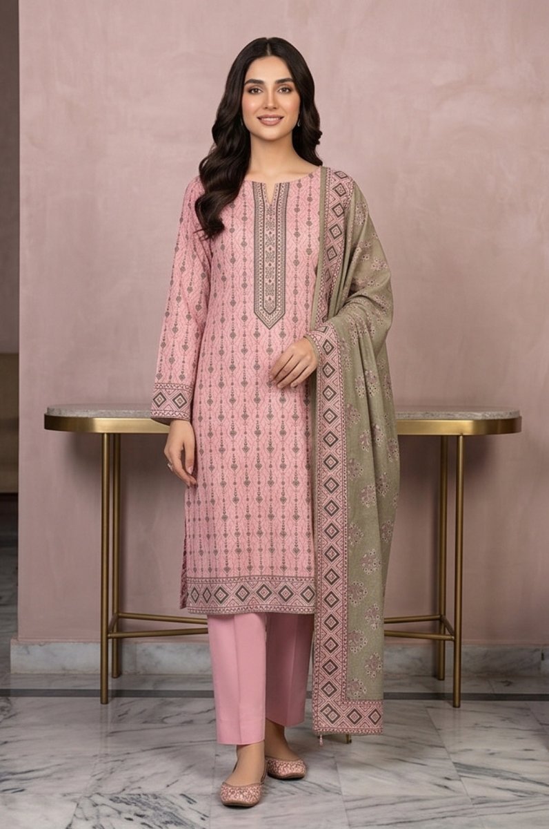 3 Piece Lawn Unstitched Suit With Lawn  Dupatta - 5028