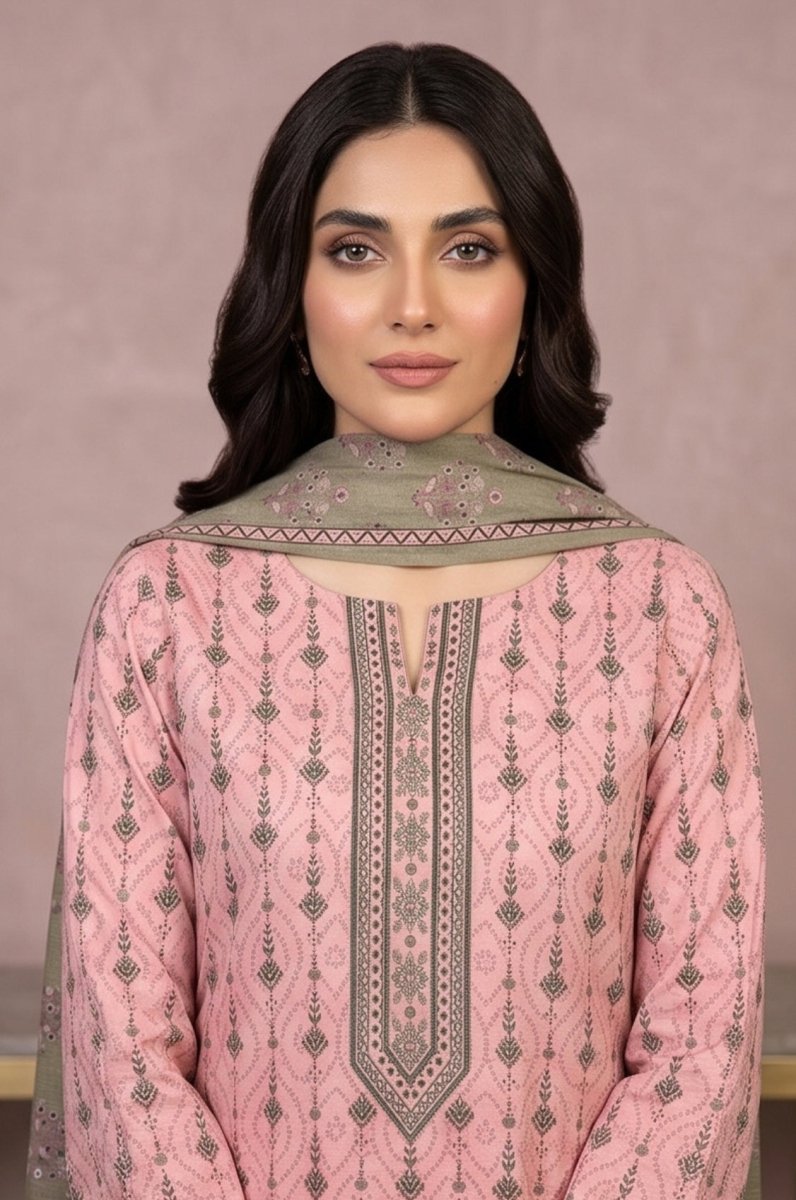 3 Piece Lawn Unstitched Suit With Lawn  Dupatta - 5028
