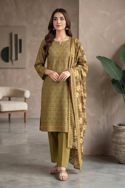 3 Piece Lawn Unstitched Suit With Voile Lawn Dupatta - 5029