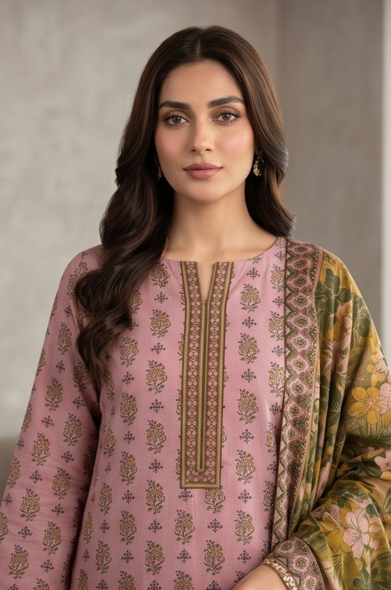 3 Piece Lawn Unstitched Suit With Lawn  Dupatta - 5030