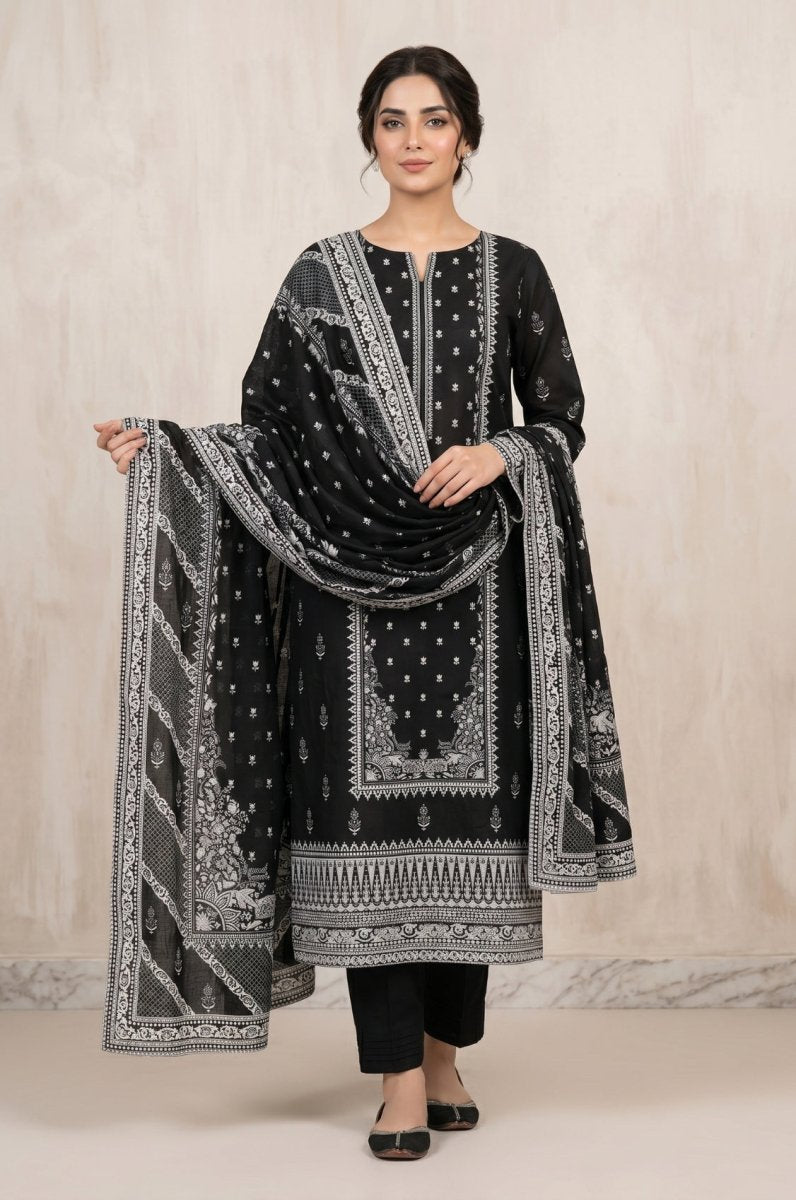 3 Piece Lawn Unstitched Suit With Voile Lawn  Dupatta - 5031
