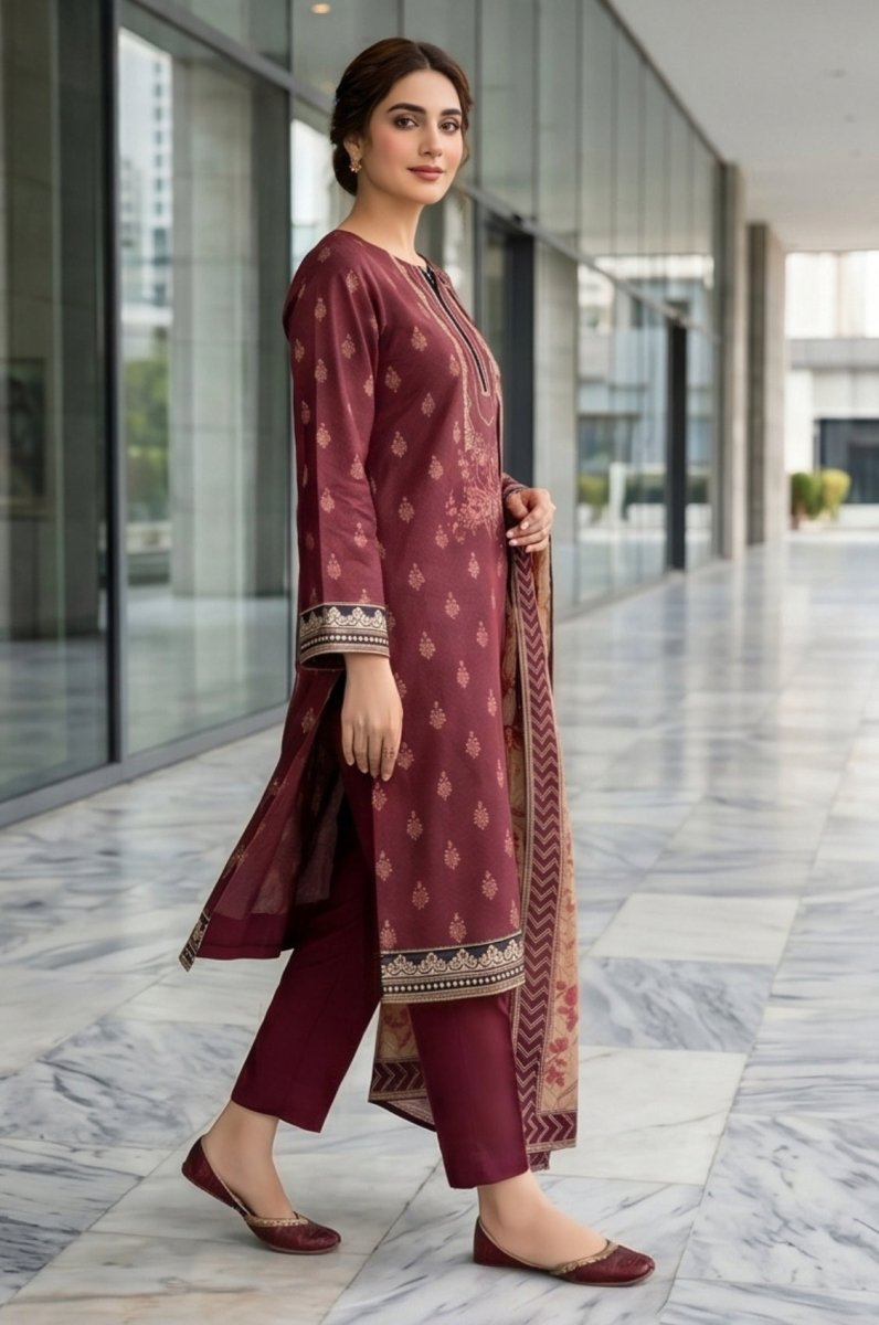 3 Piece Lawn Unstitched Suit With Voile Lawn  Dupatta - 5032