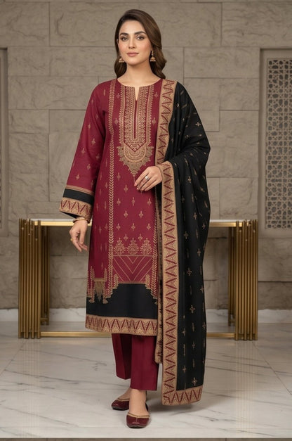 3 Piece Lawn Unstitched Suit With Voile Lawn  Dupatta - 5033