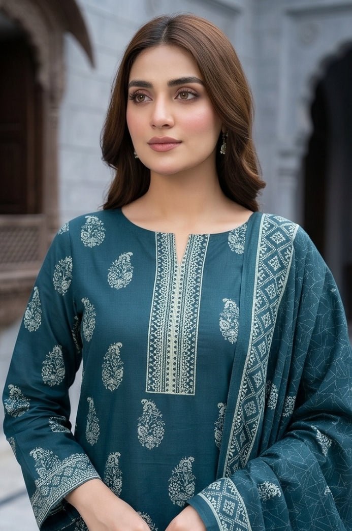 3 Piece Lawn Unstitched Suit With Voile Lawn  Dupatta - 5037