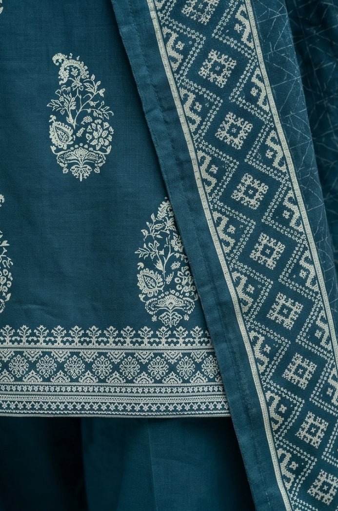 3 Piece Lawn Unstitched Suit With Voile Lawn  Dupatta - 5037