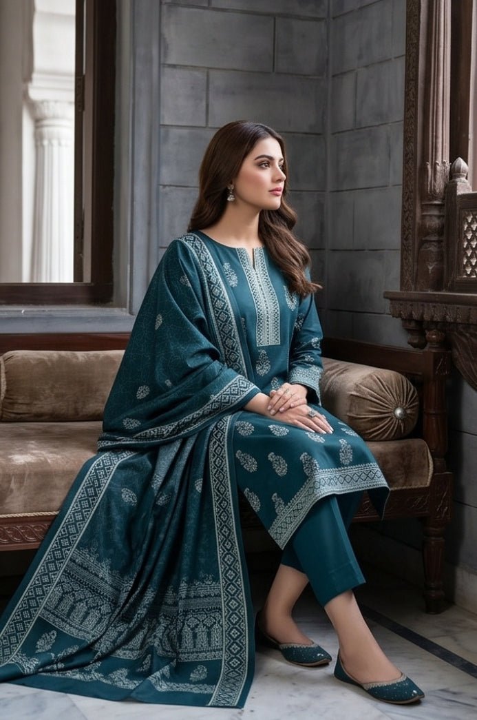 3 Piece Lawn Unstitched Suit With Voile Lawn  Dupatta - 5037