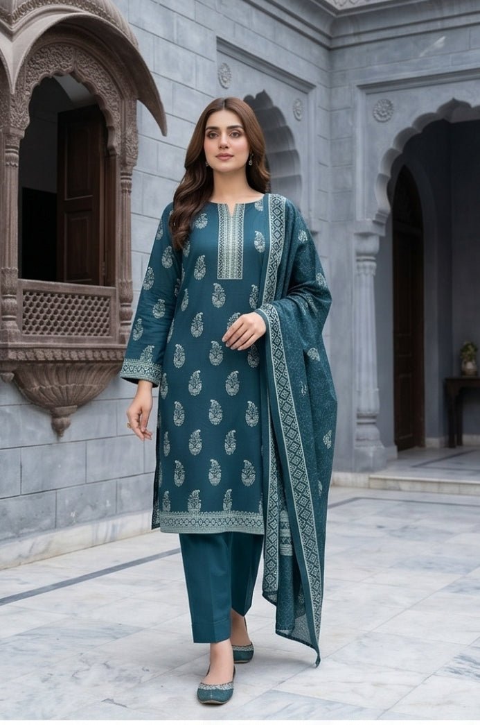 3 Piece Lawn Unstitched Suit With Voile Lawn  Dupatta - 5037